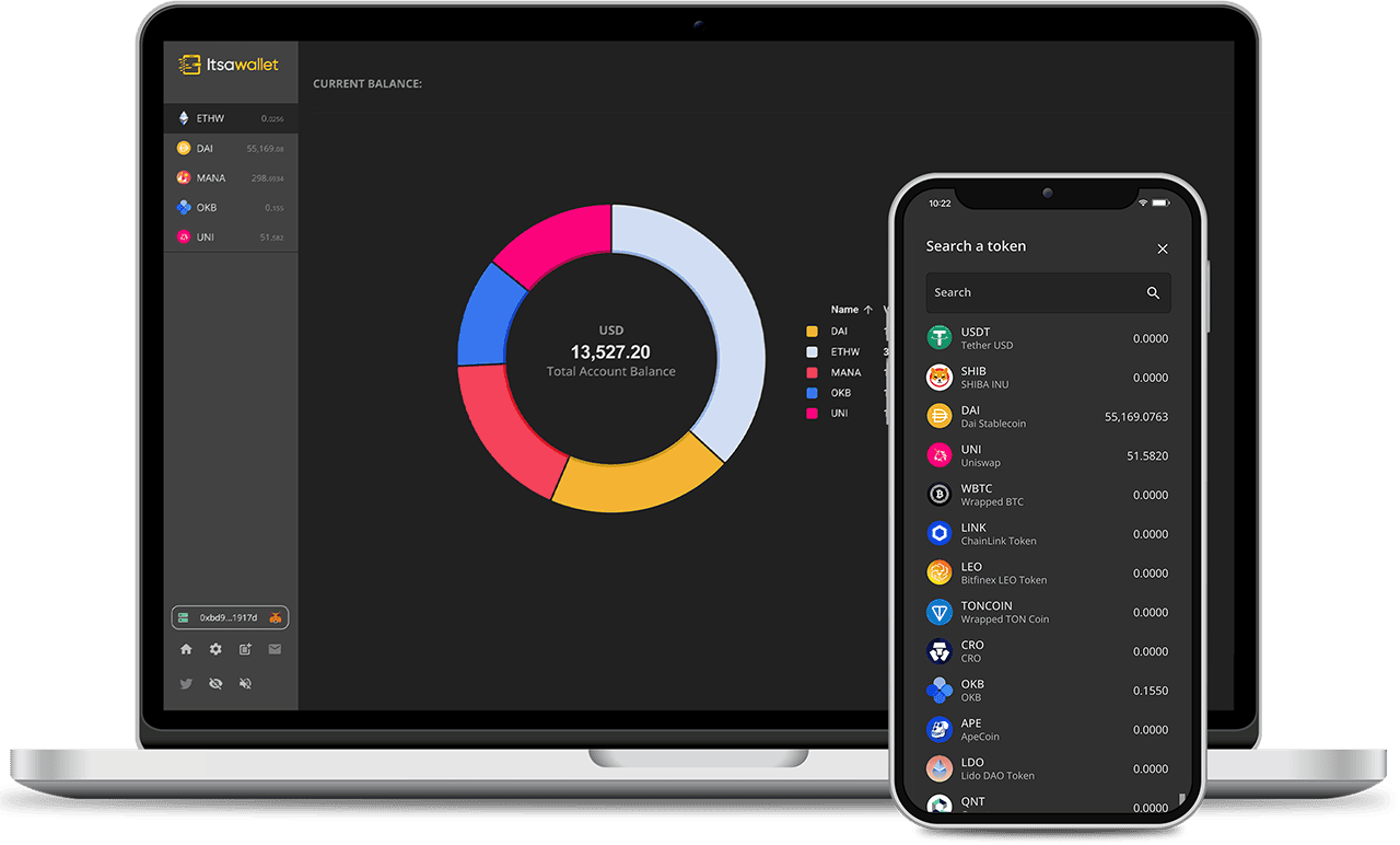 Itsawallet on Laptop and Smartphone